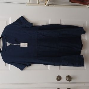 NWT Mud Pie navy blue Orlando tiered ruffle cotton dress sundress NEW $62 Sz S M